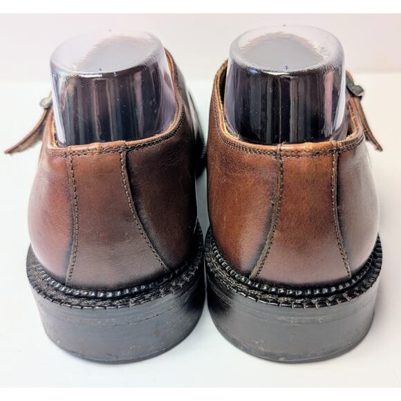 Dominus Monk Strap Dressy Loafers MENS SIZE EU 41 US 8 Caramel Leather Italy - Picture 4 of 6